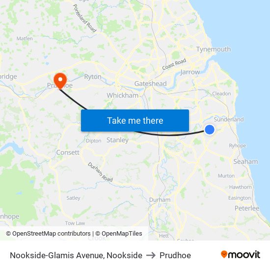 Nookside-Glamis Avenue, Nookside to Prudhoe map