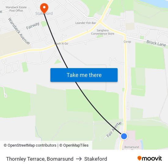 Thornley Terrace, Bomarsund to Stakeford map