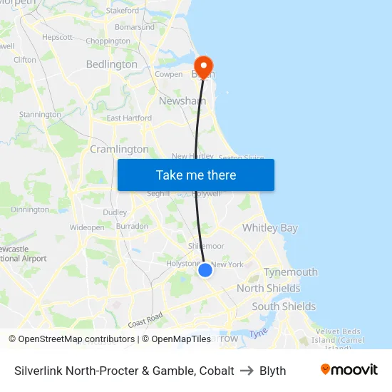 Silverlink North-Procter & Gamble, Cobalt to Blyth map