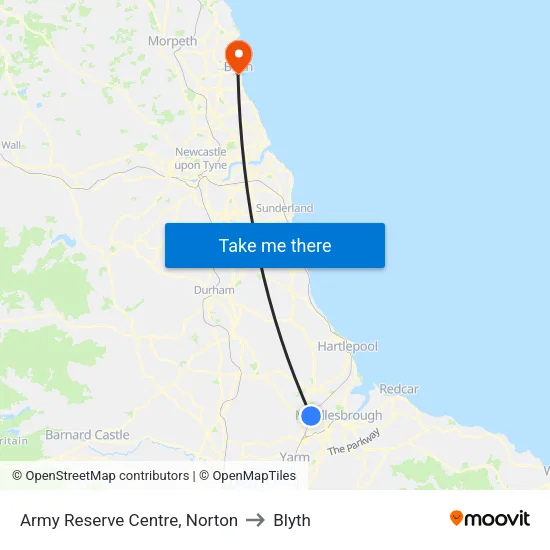 Army Reserve Centre, Norton to Blyth map