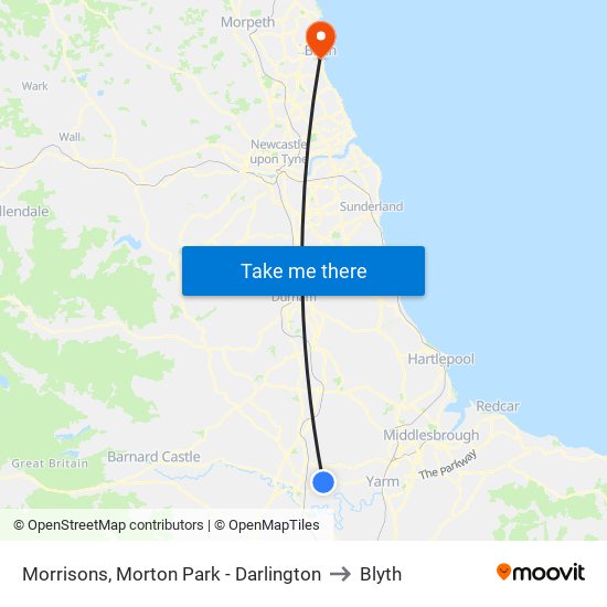 Morrisons, Morton Park - Darlington to Blyth map