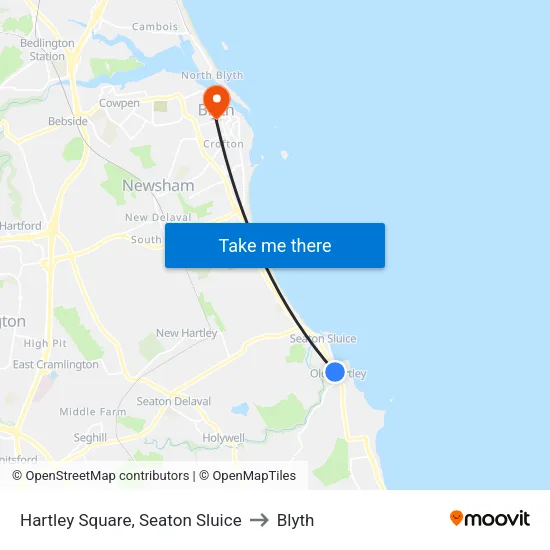 Hartley Square, Seaton Sluice to Blyth map