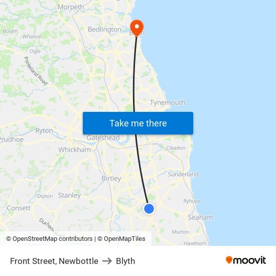 Front Street, Newbottle to Blyth map