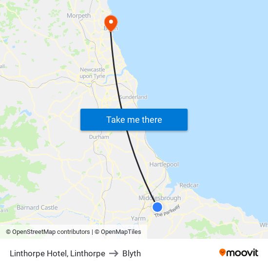 Linthorpe Hotel, Linthorpe to Blyth map