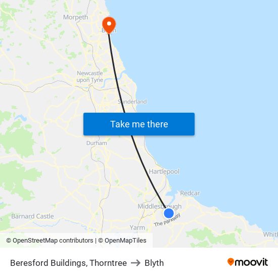 Beresford Buildings, Thorntree to Blyth map