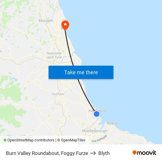 Burn Valley Roundabout, Foggy Furze to Blyth map