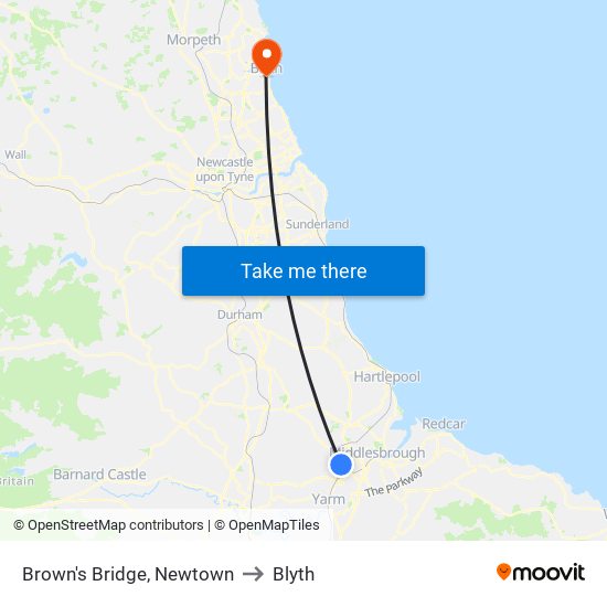 Brown's Bridge, Newtown to Blyth map