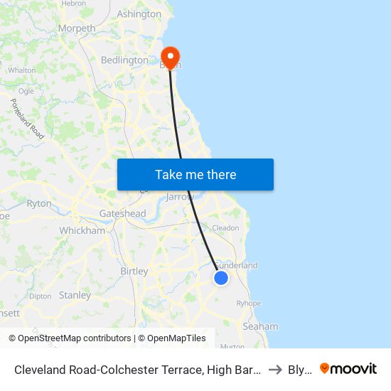 Cleveland Road-Colchester Terrace, High Barnes to Blyth map