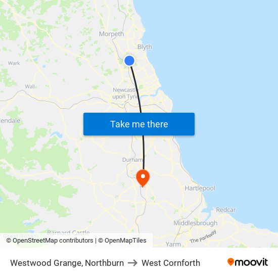 Westwood Grange, Northburn to West Cornforth map