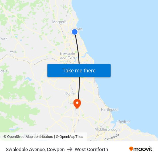 Swaledale Avenue, Cowpen to West Cornforth map