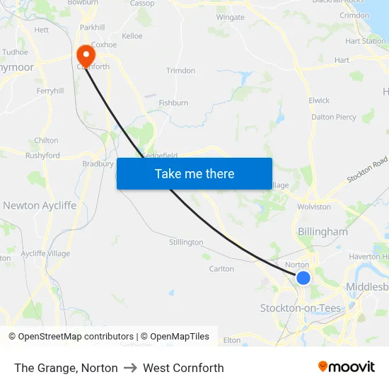 The Grange, Norton to West Cornforth map