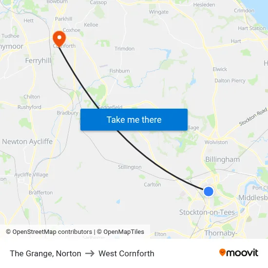 The Grange, Norton to West Cornforth map