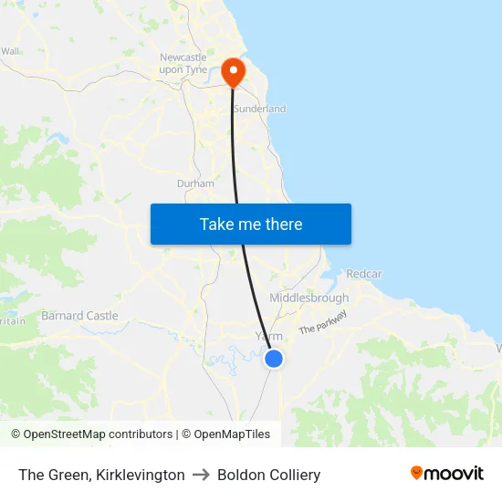 The Green, Kirklevington to Boldon Colliery map