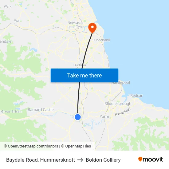 Baydale Road, Hummersknott to Boldon Colliery map