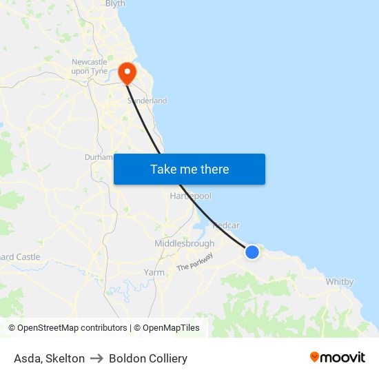 Asda, Skelton to Boldon Colliery map