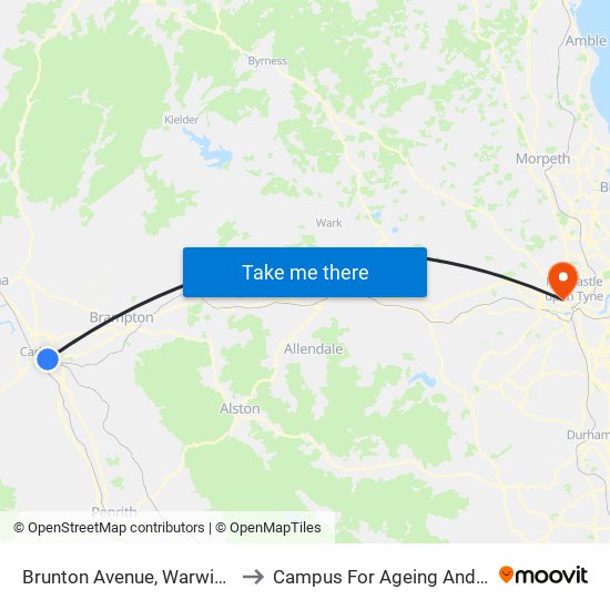 Brunton Avenue, Warwick Road to Campus For Ageing And Vitality map