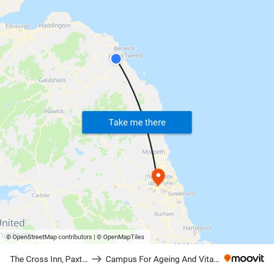 The Cross Inn, Paxton to Campus For Ageing And Vitality map