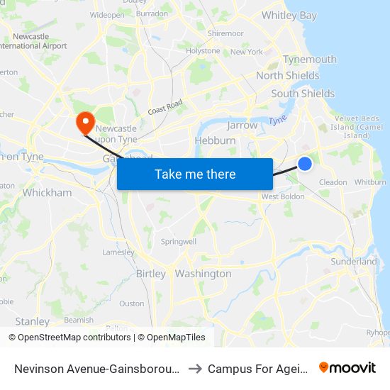 Nevinson Avenue-Gainsborough Avenue, Whiteleas to Campus For Ageing And Vitality map