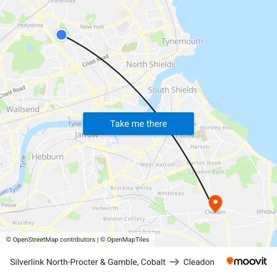 Silverlink North-Procter & Gamble, Cobalt to Cleadon map