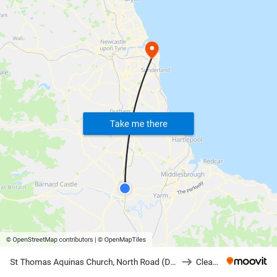 St Thomas Aquinas Church, North Road (Darlington) to Cleadon map