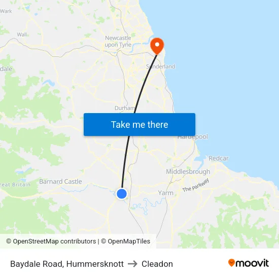 Baydale Road, Hummersknott to Cleadon map