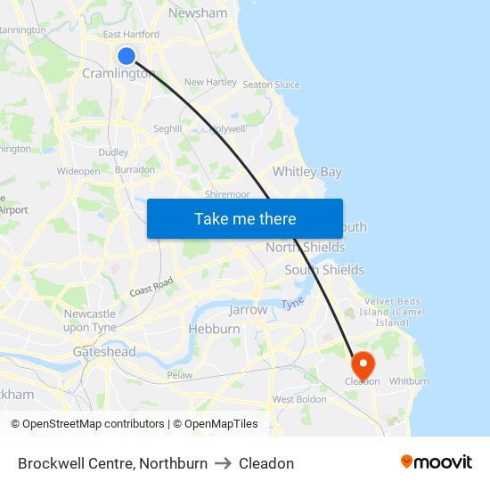 Brockwell Centre, Northburn to Cleadon map