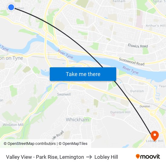 Valley View - Park Rise, Lemington to Lobley Hill map