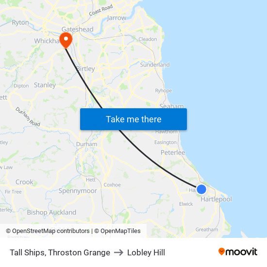 Tall Ships, Throston Grange to Lobley Hill map