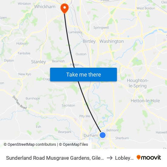 Sunderland Road Musgrave Gardens, Gilesgate Moor to Lobley Hill map