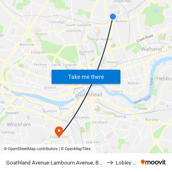 Goathland Avenue-Lambourn Avenue, Benton to Lobley Hill map