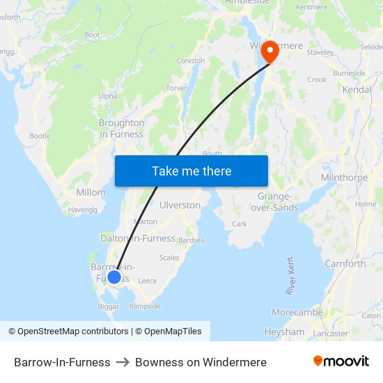 Barrow In Furness Barrow In Furness to Bowness on Windermere