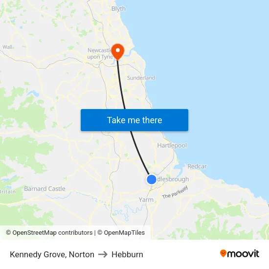 Kennedy Grove, Norton to Hebburn map