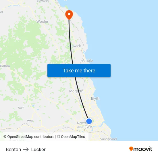 Benton to Lucker map