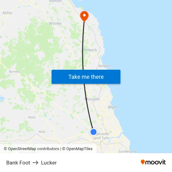 Bank Foot to Lucker map