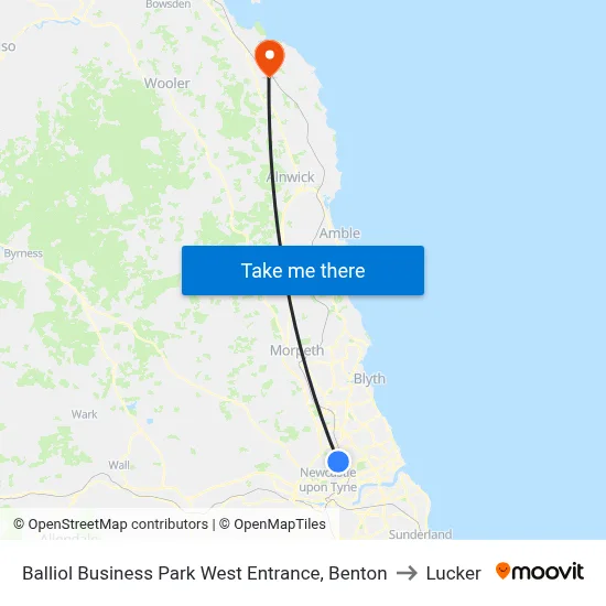 Balliol Business Park West Entrance, Benton to Lucker map
