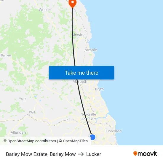 Barley Mow Estate, Barley Mow to Lucker map