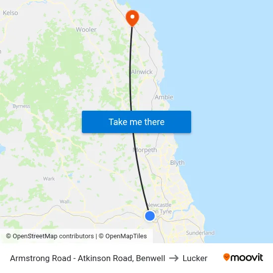 Armstrong Road - Atkinson Road, Benwell to Lucker map