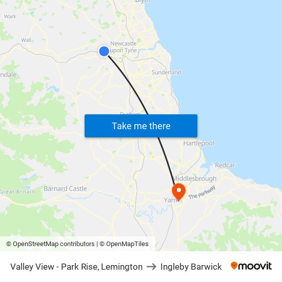 Valley View - Park Rise, Lemington to Ingleby Barwick map