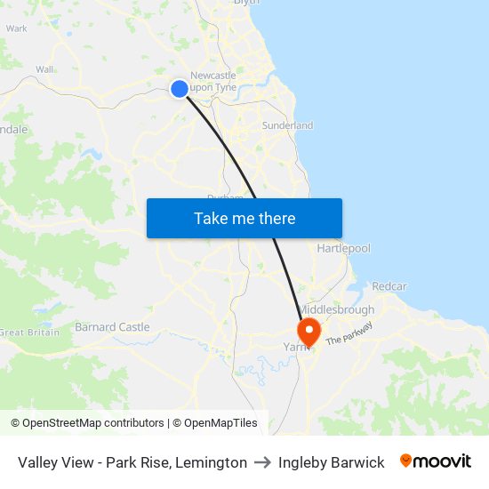 Valley View - Park Rise, Lemington to Ingleby Barwick map