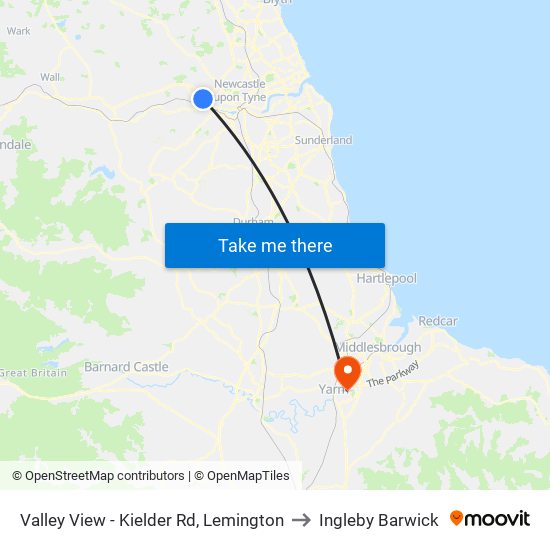 Valley View - Kielder Rd, Lemington to Ingleby Barwick map