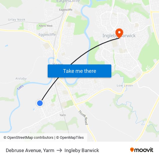 Debruse Avenue, Yarm to Ingleby Barwick map