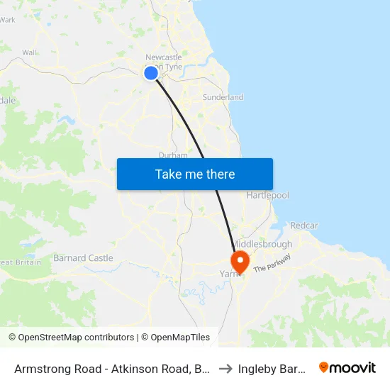 Armstrong Road - Atkinson Road, Benwell to Ingleby Barwick map