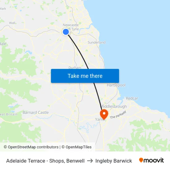 Adelaide Terrace - Shops, Benwell to Ingleby Barwick map