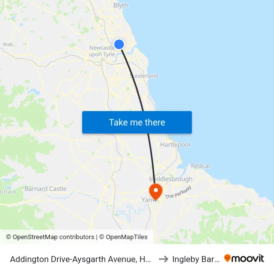 Addington Drive-Aysgarth Avenue, Hadrian Park to Ingleby Barwick map