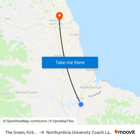 The Green, Kirklevington to Northumbria University Coach Lane Campus West map