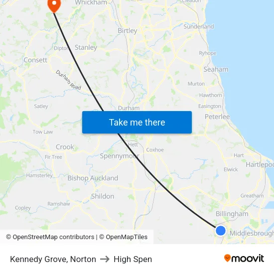 Kennedy Grove, Norton to High Spen map