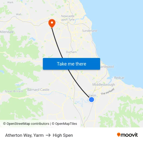 Atherton Way, Yarm to High Spen map