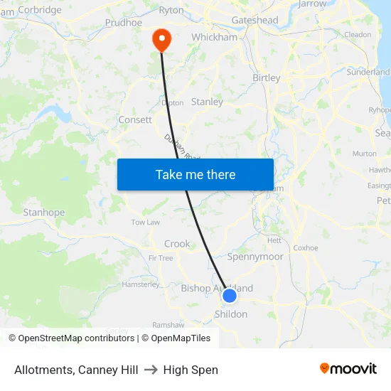 Allotments, Canney Hill to High Spen map
