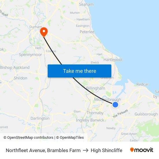 Northfleet Avenue, Brambles Farm to High Shincliffe map