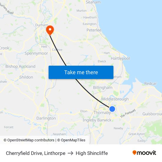 Cherryfield Drive, Linthorpe to High Shincliffe map